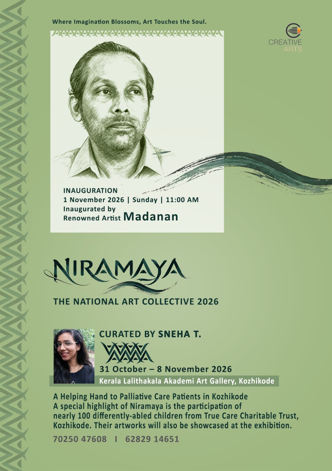 Niramaya – The National Art Collective 2026 poster, 31 October to 8 November at Kerala Lalithakala Akademi Art Gallery, Kozhikode
