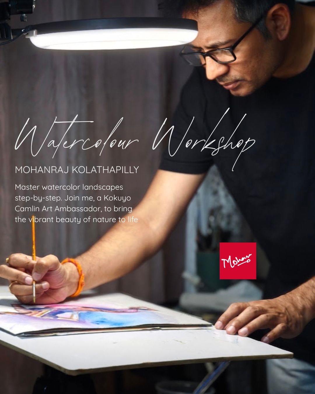 Mohanraj Kolathapilly painting — online watercolour workshop for beginners